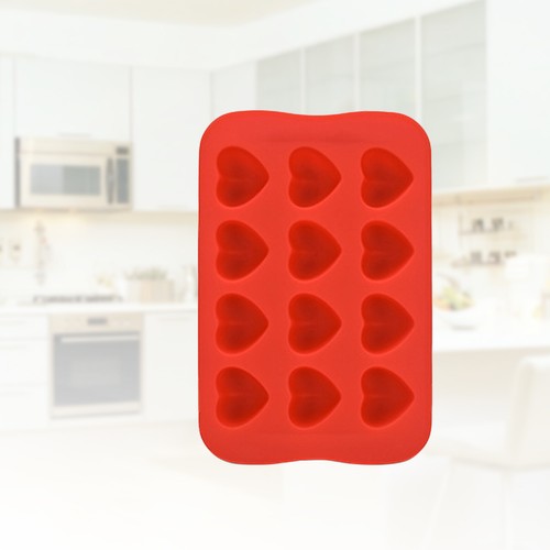 Reusable red silicone ice - silicone, cube