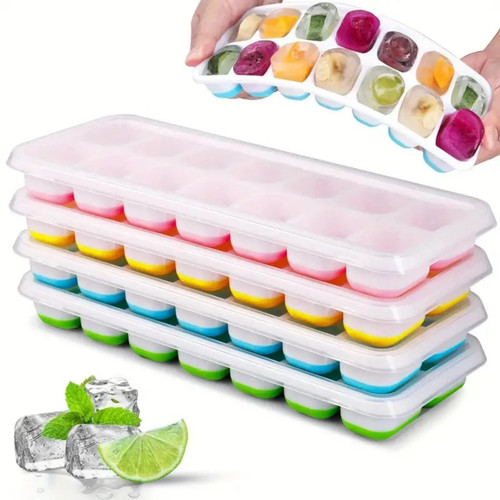 Silicone ice cube tray with